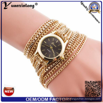 Yxl-776 Luxunry De Cuero De Calidad Larga Flor Joyas Relojes Señoras Cadena De Moda De Las Mujeres Reloj Pulsera